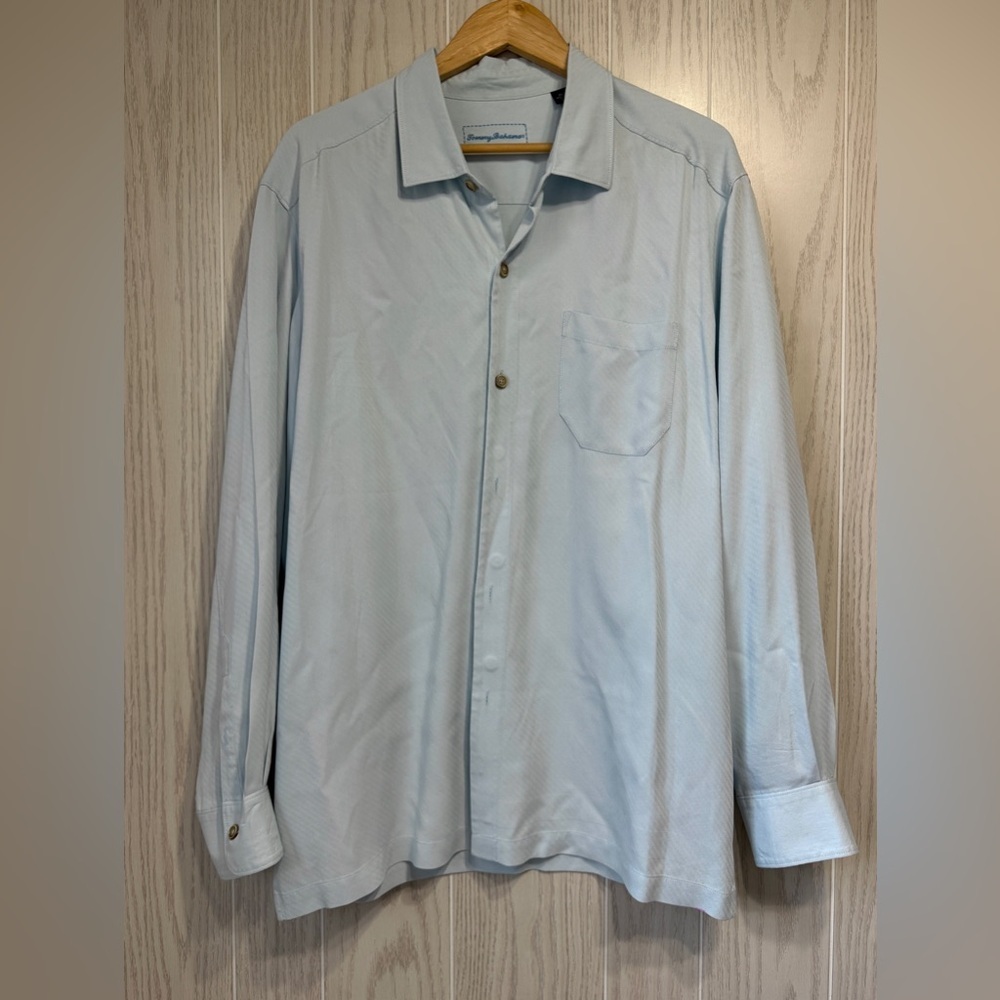 Tommy Bahama Men’s Silk Wool Blend Long Sleeve Shirt Size XL | Light Blue | LNC